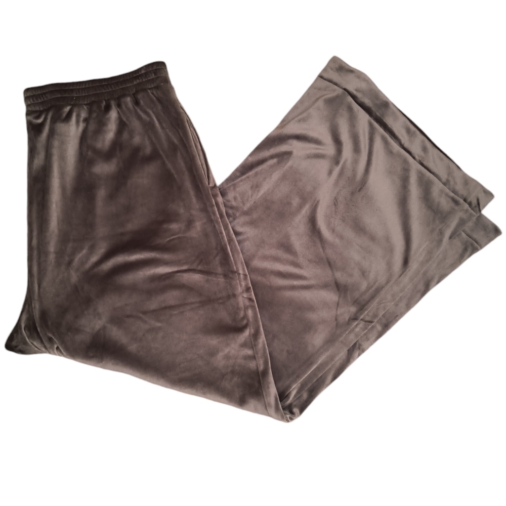 NWOT SKIMS Women's Plus Size Amethyst Brown Wide Leg Velour Pants Size 3XL